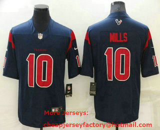 Men's Houston Texans #10 Davis Mills Navy Blue New 2019 Color Rush Stitched NFL Nike Limited Jersey