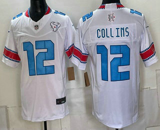 Men's Houston Texans #12 Nico Collins White 2026 FUSE Rivalries Collection Limited Stitched Jersey