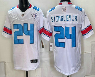 Men's Houston Texans #24 Derek Stingley Jr White 2026 FUSE Rivalries Collection Limited Stitched Jersey