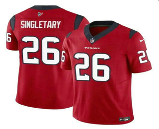 Men's Houston Texans #26 Devin Singletary Red 2023 FUSE Vapor Stitched Jersey