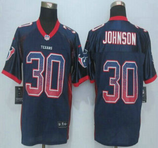 Men's Houston Texans #30 Kevin Johnson Nike Drift Fashion Blue Elite Jersey
