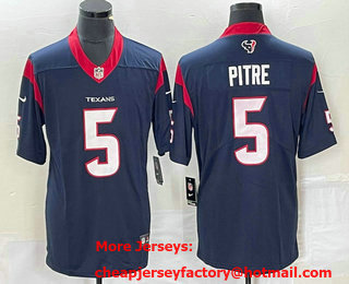 Men's Houston Texans #5 Jalen Pitre Navy Blue 2022 Vapor Untouchable Stitched Nike Limited Jersey
