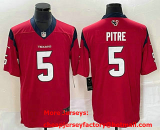 Men's Houston Texans #5 Jalen Pitre Red 2022 Vapor Untouchable Stitched Nike Limited Jersey