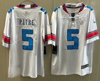 Men's Houston Texans #5 Jalen Pitre White 2026 Vapor Rivalries Collection Limited Stitched Jersey
