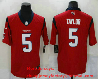 Men's Houston Texans #5 Tyrod Taylor Red 2021 Vapor Untouchable Stitched NFL Nike Limited Jersey