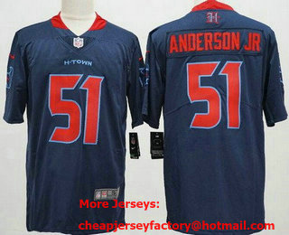 Men's Houston Texans #51 Will Anderson Jr Limited Navy Alternate Vapor Jersey