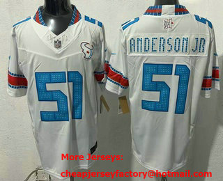 Men's Houston Texans #51 Will Anderson Jr White 2026 FUSE Rivalries Collection Limited Stitched Jersey