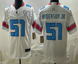 Men's Houston Texans #51 Will Anderson Jr White 2026 FUSE Rivalries Collection Limited Stitched Jersey