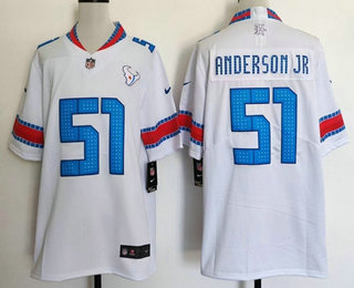 Men's Houston Texans #51 Will Anderson Jr White 2026 Vapor Rivalries Collection Limited Stitched Jersey