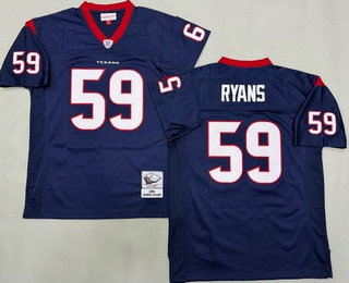 Men's Houston Texans #59 DeMeco Ryans Navy 2006 Throwback Jersey