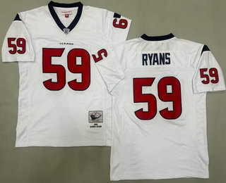 Men's Houston Texans #59 DeMeco Ryans White 2006 Throwback Jersey