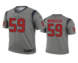 Men's Houston Texans #59 Whitney Mercilus Gray Inverted Legend Jersey