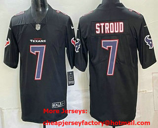 Men's Houston Texans #7 CJ Stroud Limited Black Fashion Vapor Jersey