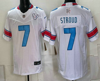 Men's Houston Texans #7 CJ Stroud White 2026 FUSE Rivalries Collection Limited Stitched Jersey
