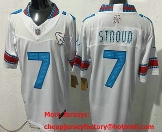 Men's Houston Texans #7 CJ Stroud White 2026 FUSE Rivalries Collection Limited Stitched Jersey