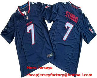 Men's Houston Texans #7 CJ Stroud Limited Navy 2024 FUSE Vapor Jersey