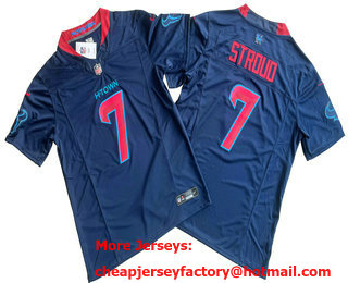 Men's Houston Texans #7 CJ Stroud Limited Navy Alternate 2024 FUSE Vapor Jersey
