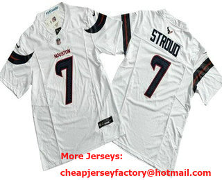 Men's Houston Texans #7 CJ Stroud White Limited White 2024 FUSE Vapor Jersey