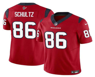 Men's Houston Texans #86 Dalton Schultz Red 2023 FUSE Vapor Stitched Jersey