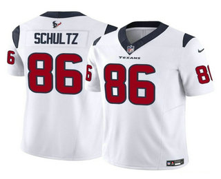 Men's Houston Texans #86 Dalton Schultz White 2023 FUSE Vapor Stitched Jersey