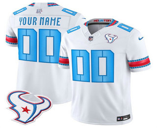 Men's Houston Texans Active Player Custom White 2026 FUSE Rivalries Collection Limited Stitched Jersey