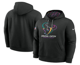 Men's Houston Texans Black 2024 Crucial Catch Club Pullover Hoodie