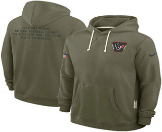 Men's Houston Texans Olive 2025 Salute to Service Pullover Hoodie