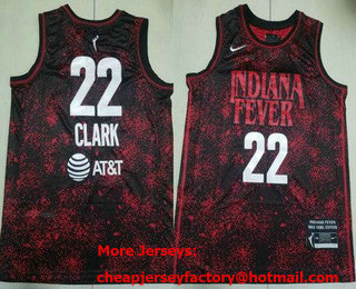 Men's Indiana Fever #22 Caitlin Clark Black Red AT T Swingman Jersey