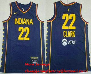 Youth Indiana Fever #22 Caitlin Clark Navy AT T Swingman Jersey