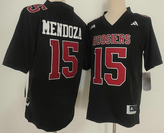 Men's Indiana Hoosiers #15 Fernando Mendoza Black Alternate College Football Jersey