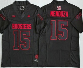 Men's Indiana Hoosiers #15 Fernando Mendoza Limited Black Fashion College Football Jersey