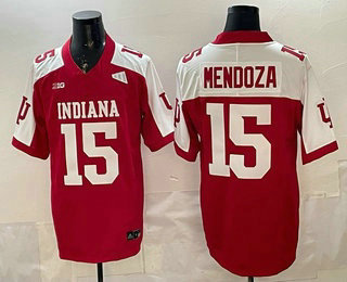 Men's Indiana Hoosiers #15 Fernando Mendoza Red Alternate College Football Jersey