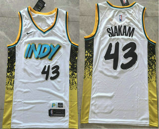 Men's Indiana Pacers #43 Pascal Siakam White 2024 City Icon Swingman Jersey