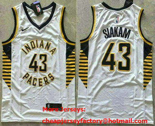 Men's Indiana Pacers #43 Pascal Siakam White Swingman Jersey
