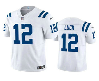 Men's Indianapolis Colts #12 Andrew Luck White 2023 FUSE Vapor Stitched Jersey