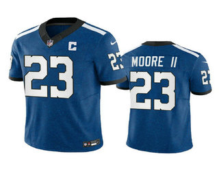 Men's Indianapolis Colts #23 Kenny Moore II Royal 2023 FUSE Indiana Nights Limited Stitched Jersey