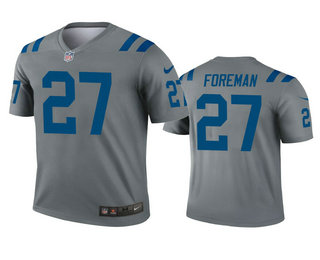 Men's Indianapolis Colts #27 D'Onta Foreman Gray Inverted Legend Jersey
