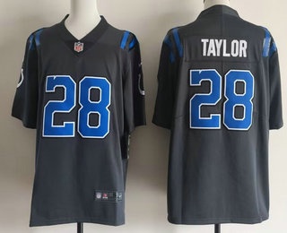 Men's Indianapolis Colts #28 Jonathan Taylor Anthracite 2026 Vapor Rivalries Collection Limited Stitched Jersey