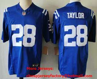 Men's Indianapolis Colts #28 Jonathan Taylor Blue 2024 FUSE Vapor Limited Stitched Jersey