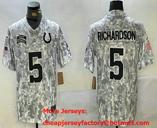 Men's Indianapolis Colts #5 Anthony Richardson Arctic Camo 2024 FUSE Salute to Service Limited Stitched Jersey