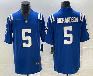Men's Indianapolis Colts #5 Anthony Richardson Blue 2022 Vapor Untouchable Stitched Football Jersey