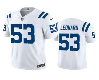 Men's Indianapolis Colts #53 Shaquille Leonard White 2023 FUSE Vapor Stitched Jersey