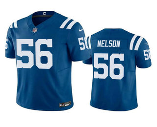 Men's Indianapolis Colts #56 Quenton Nelson Blue 2023 FUSE Vapor Stitched Jersey