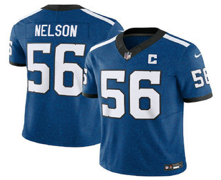 Men's Indianapolis Colts #56 Quenton Nelson Royal 2023 FUSE Indiana Nights Limited Stitched Jersey