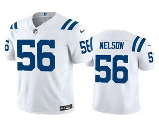 Men's Indianapolis Colts #56 Quenton Nelson White 2023 FUSE Vapor Stitched Jersey