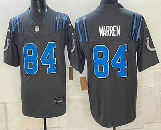 Men's Indianapolis Colts #84 Tyler Warren Anthracite 2026 FUSE Rivalries Collection Limited Stitched Jersey