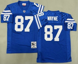 Men's Indianapolis Colts #87 Reggie Wayne Blue 2006 Throwback Jersey