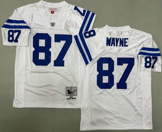 Men's Indianapolis Colts #87 Reggie Wayne White 2006 Throwback Jersey