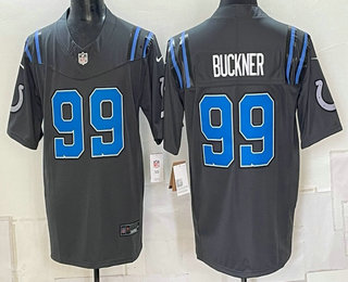 Men's Indianapolis Colts #99 DeForest Buckner Anthracite 2026 FUSE Rivalries Collection Limited Stitched Jersey