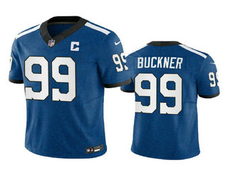 Men's Indianapolis Colts #99 DeForest Buckner Royal 2023 FUSE Indiana Nights Limited Stitched Jersey